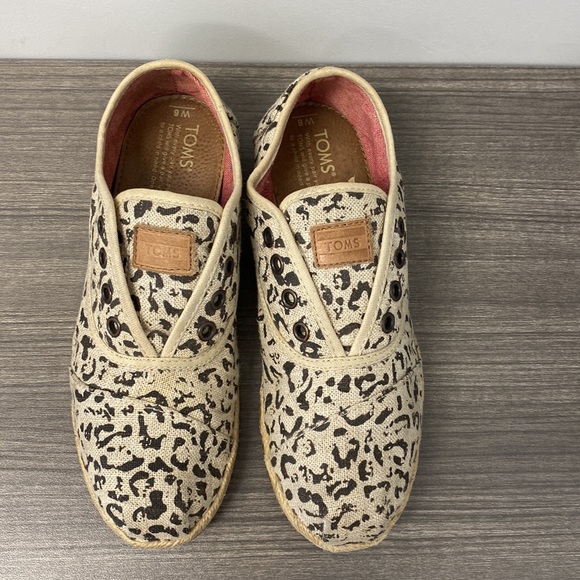 TOMS Brown Snow Leopard Classic Cordones size W6 - Picture 4 of 9